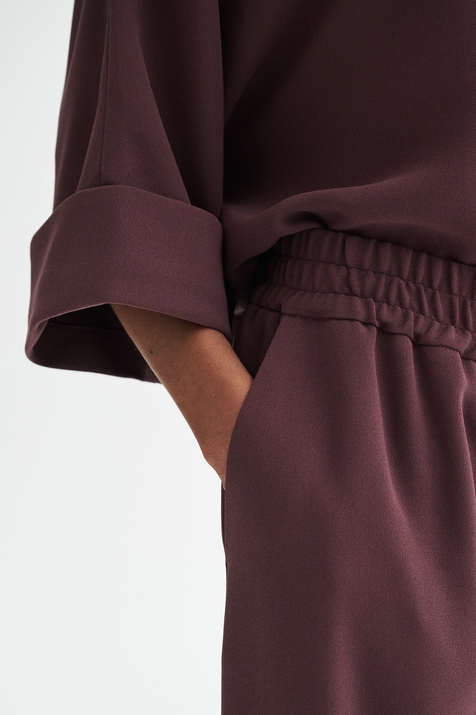 MKDT Studio PALMIRA CREPE GEORGETTE Pants BURGUNDY