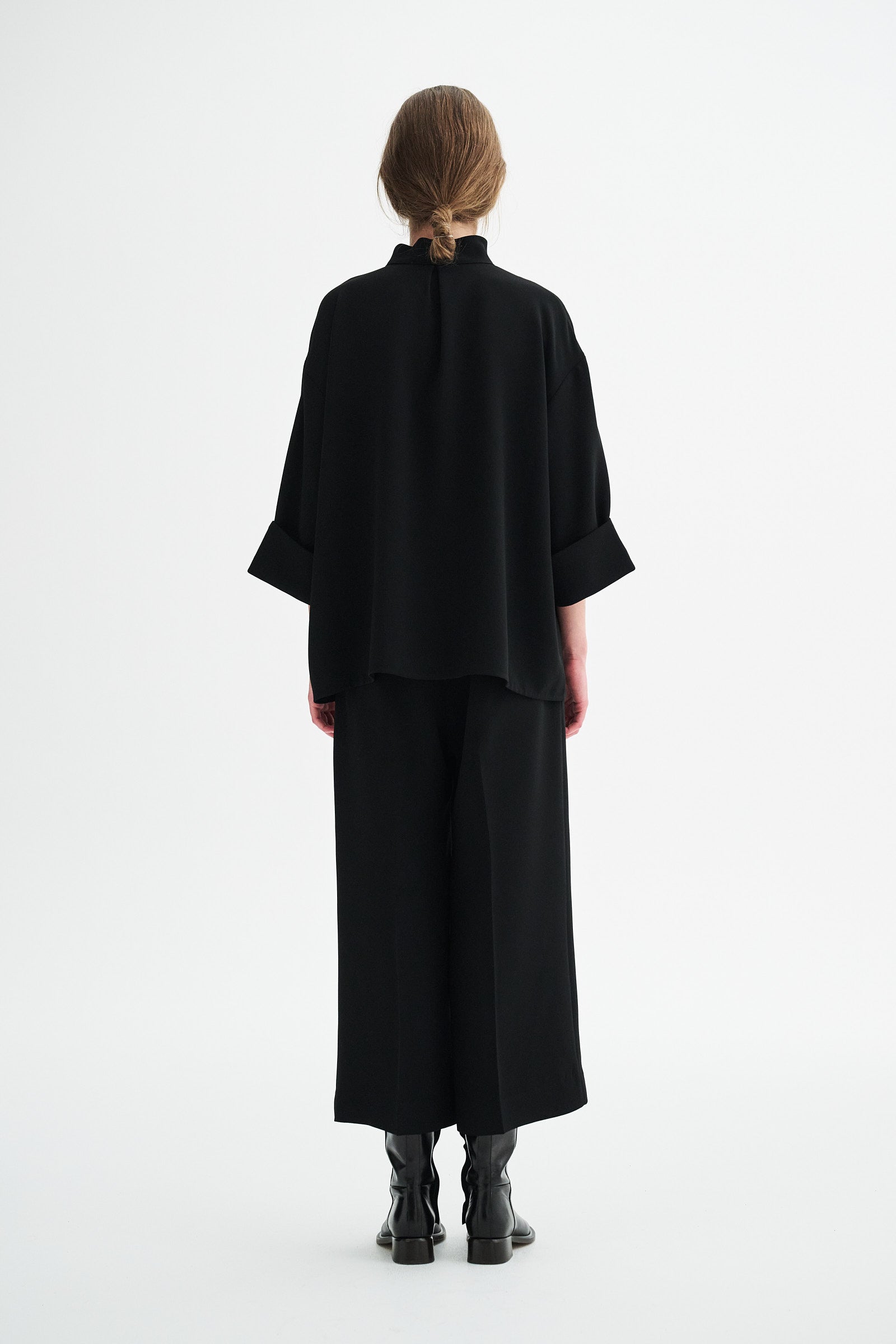 MKDT Studio PIKA CREPE GEORGETTE Pants BLACK