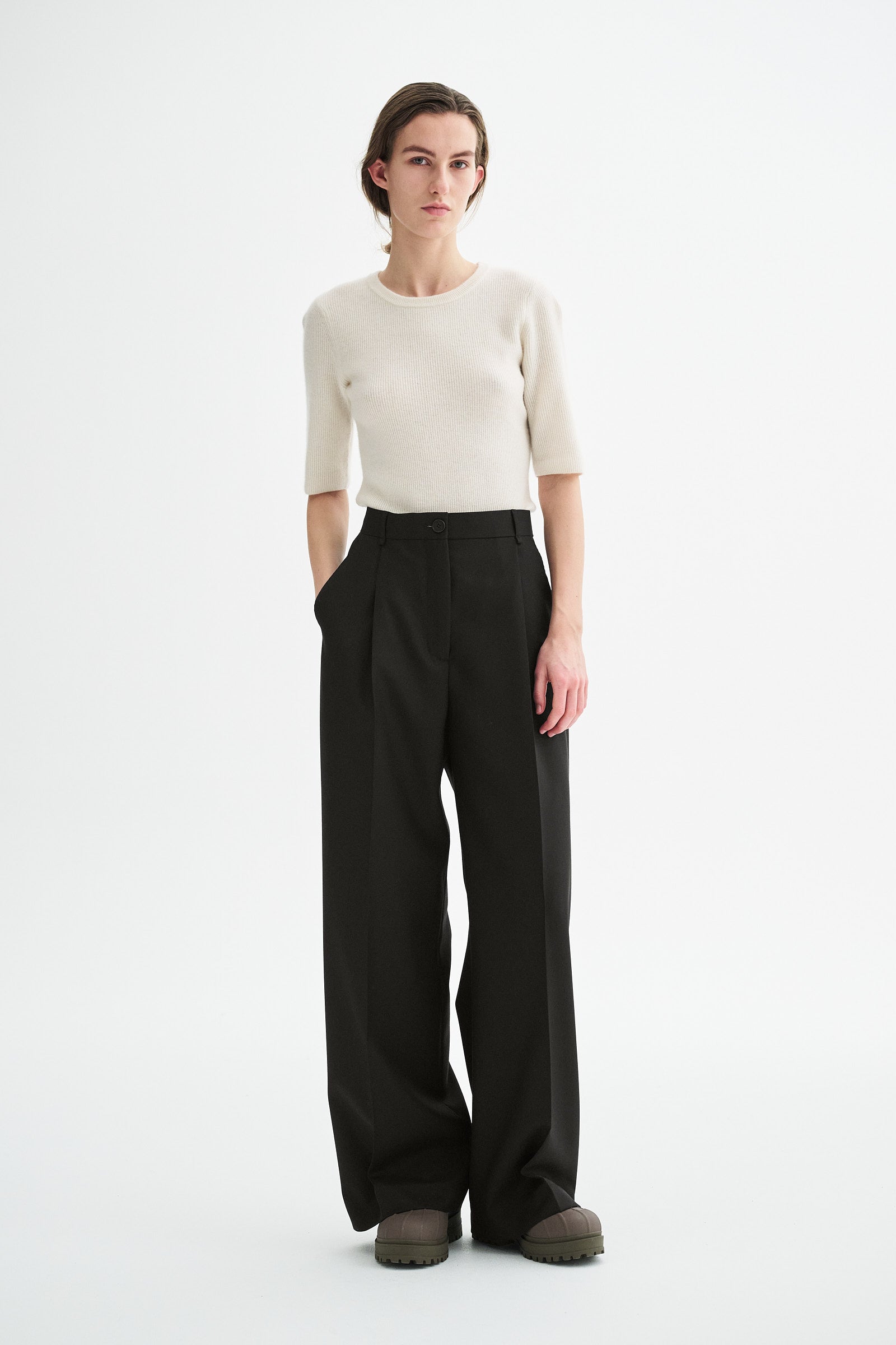 MKDT Studio PIRKA ECO WOOL TWILL Pants BROWN