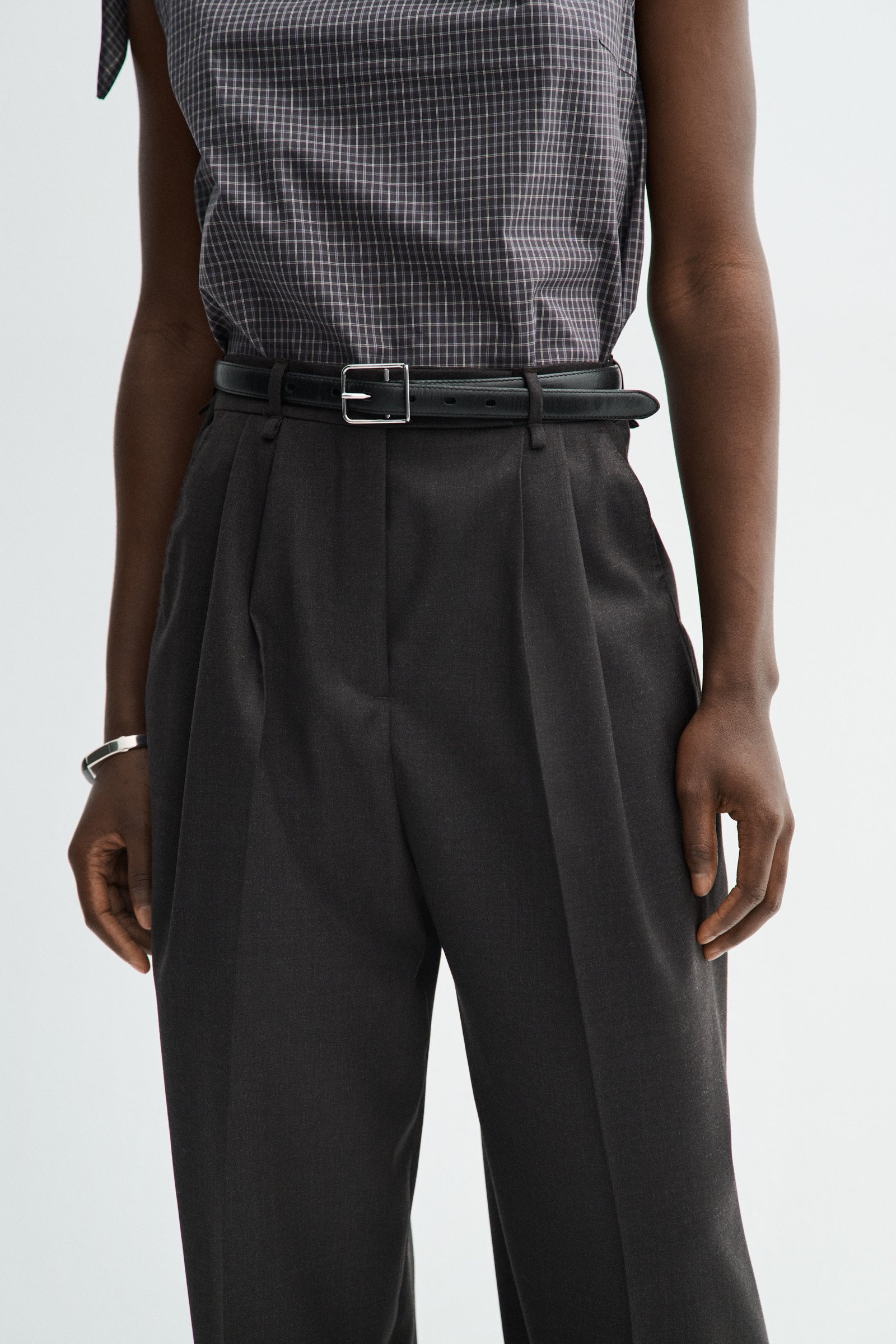 MKDT Studio POMI LIGHT WEIGHT WOOL Pants DEEP BROWN