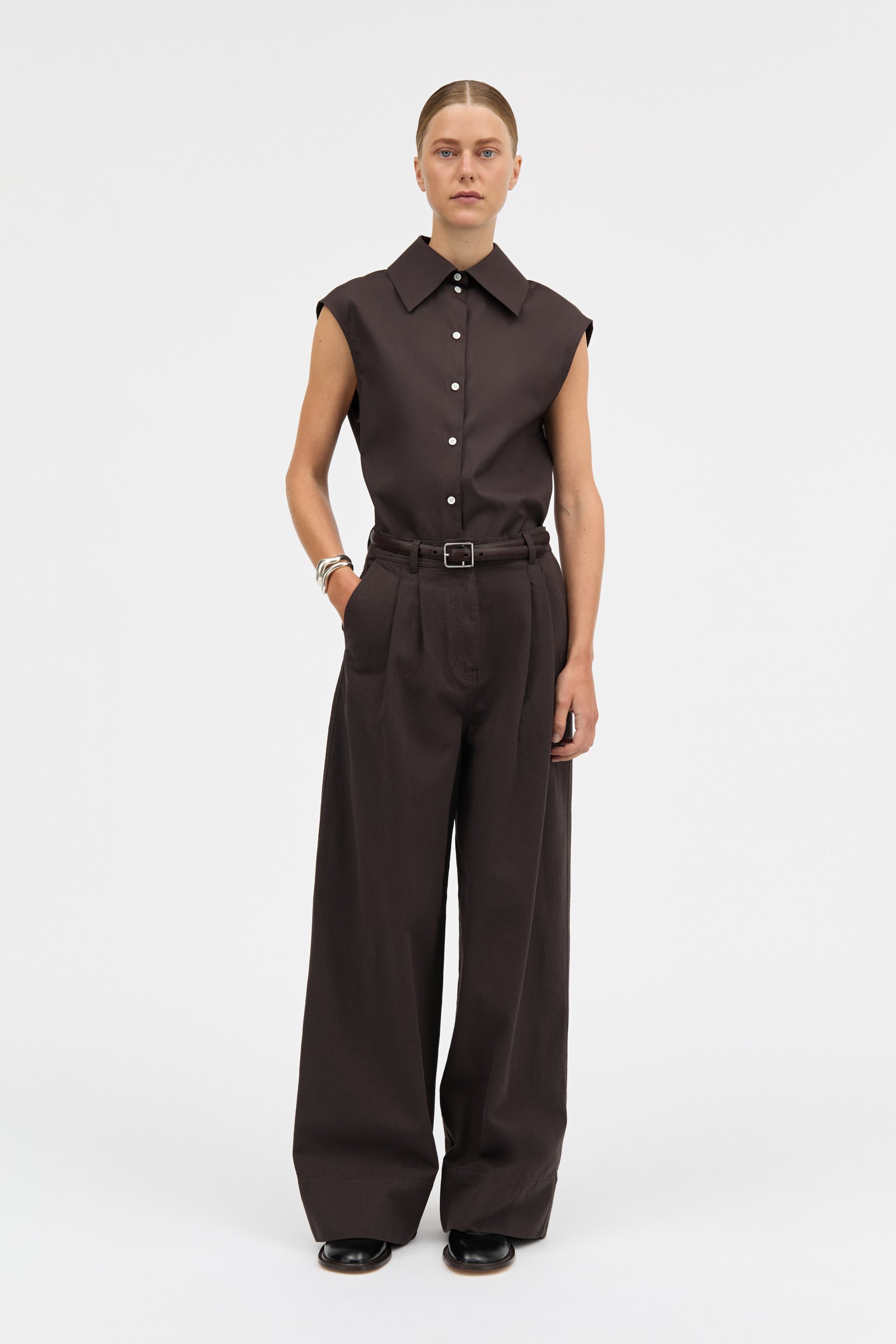MKDT Studio PRAIRIE COTTON TWILL Pants DARK BROWN