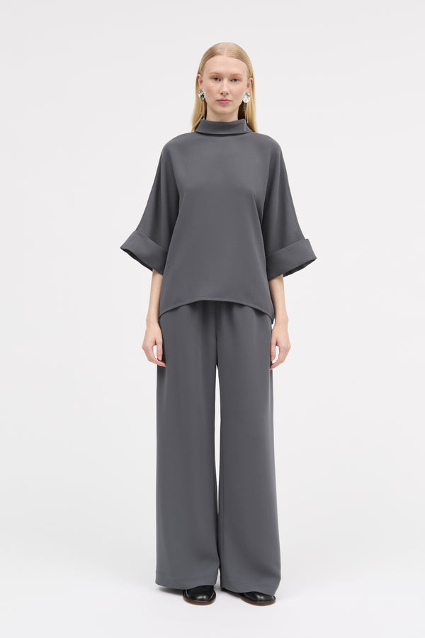 MKDT Studio Palmira Crepe Georgette Pants ANTHRACIT