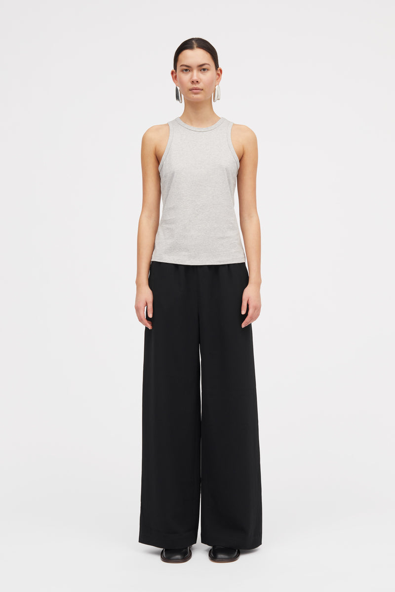 Mark Kenly Domino Tan Palmira Crepe Georgette Pants BLACK