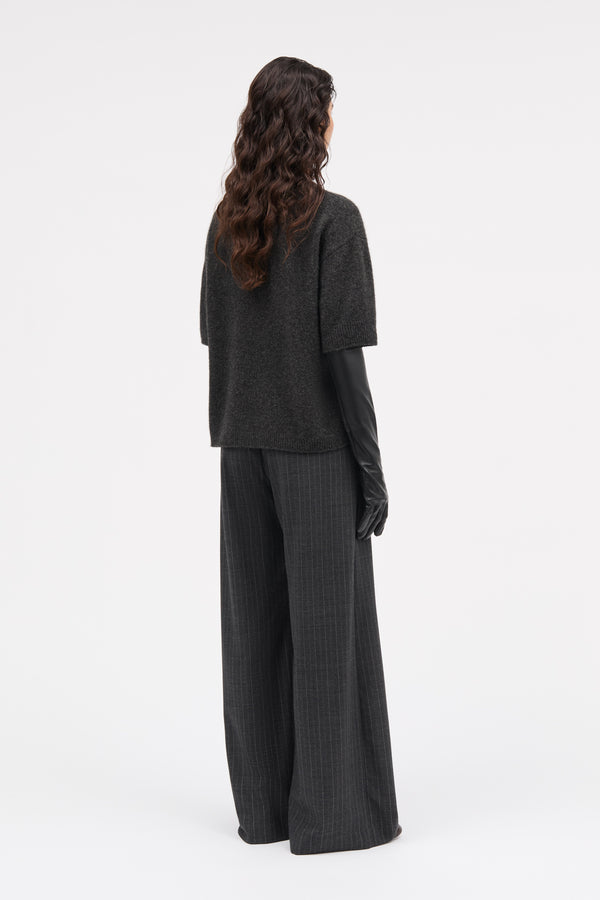 MKDT Studio Palmyr Pinstripe Light Wool Pants DARK GREY