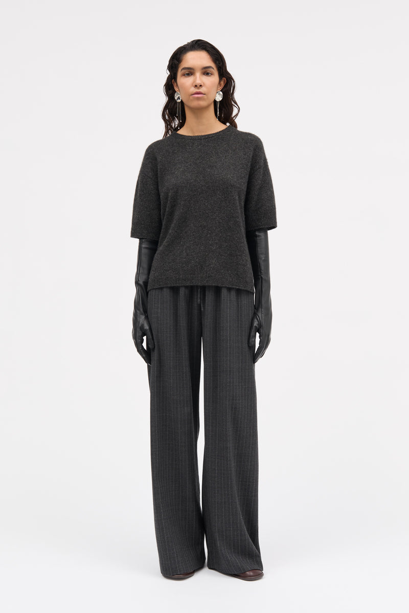 MKDT Studio Palmyr Pinstripe Light Wool Pants DARK GREY