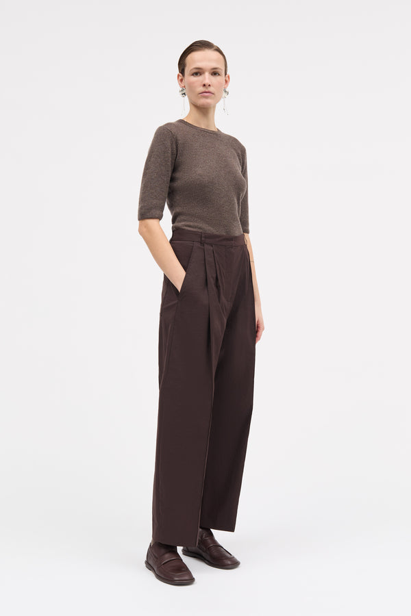 MKDT Studio Paloma Crisp Tech Pants DEEP BROWN