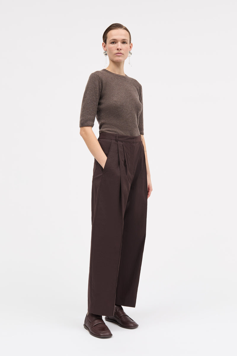 MKDT Studio Paloma Crisp Tech Pants DEEP BROWN