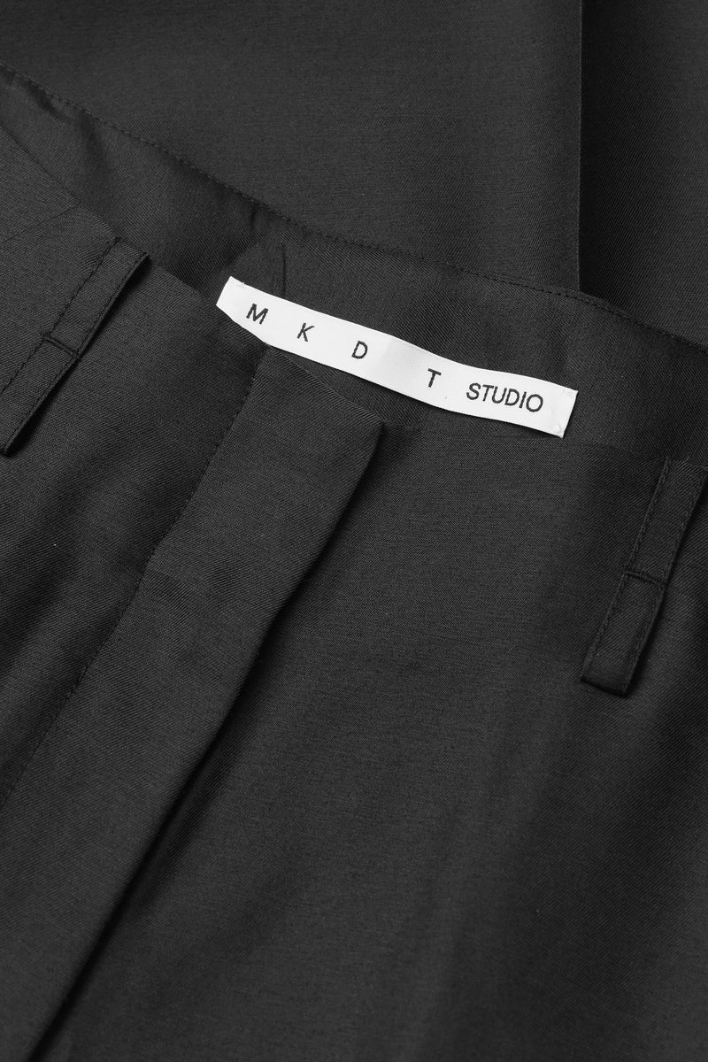 Mark Kenly Domino Tan Pasa-atelier Cropped Silk Wool Twill Pants BLACK