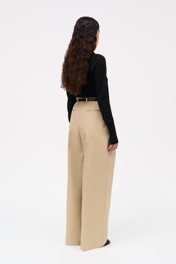 MKDT Studio Pemma Bonded Cotton Poly Pants BEIGE