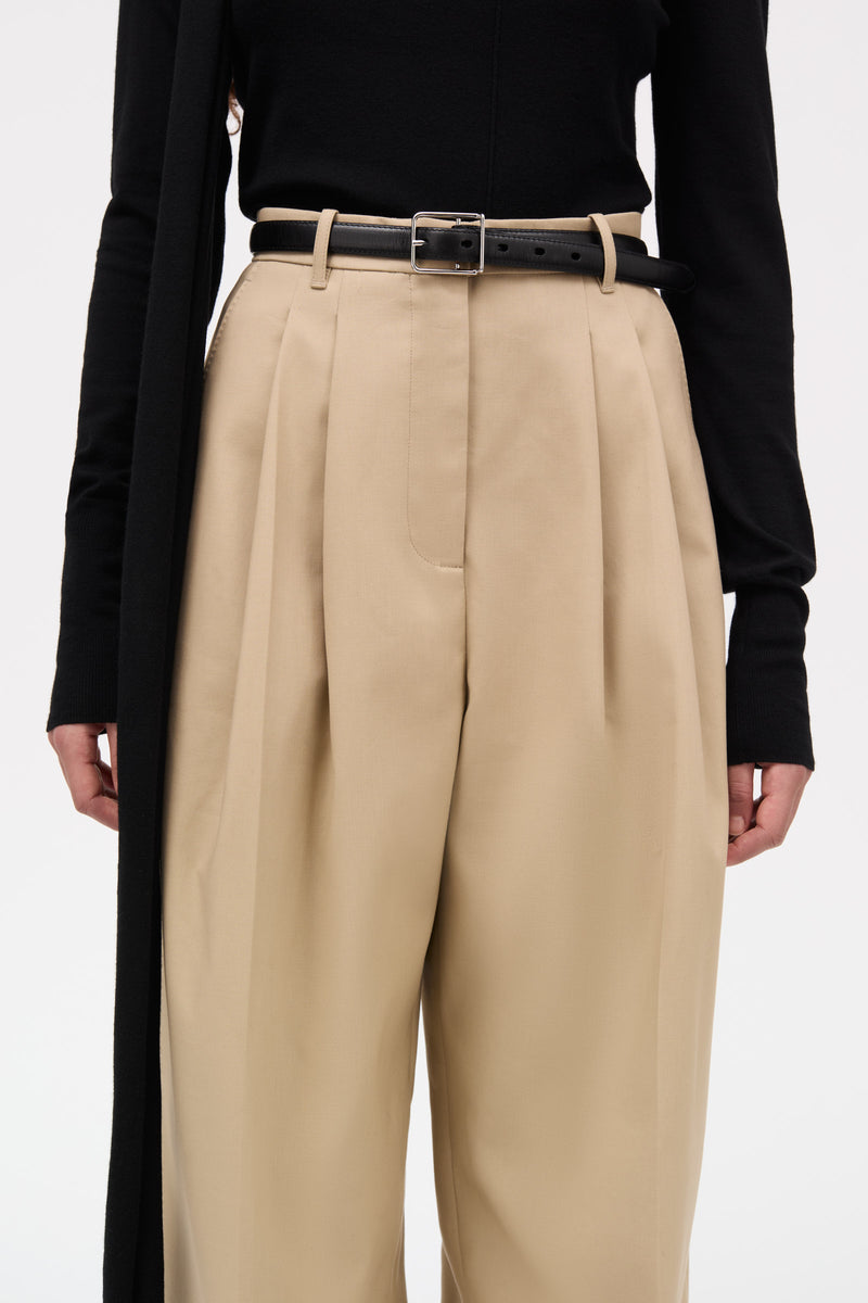 MKDT Studio Pemma Bonded Cotton Poly Pants BEIGE