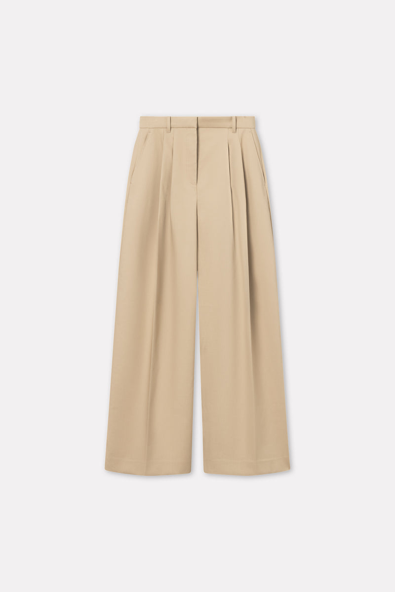 MKDT Studio Pemma Bonded Cotton Poly Pants BEIGE