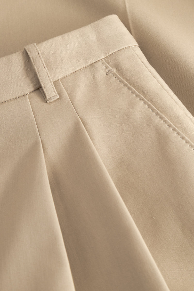 MKDT Studio Pemma Bonded Cotton Poly Pants BEIGE