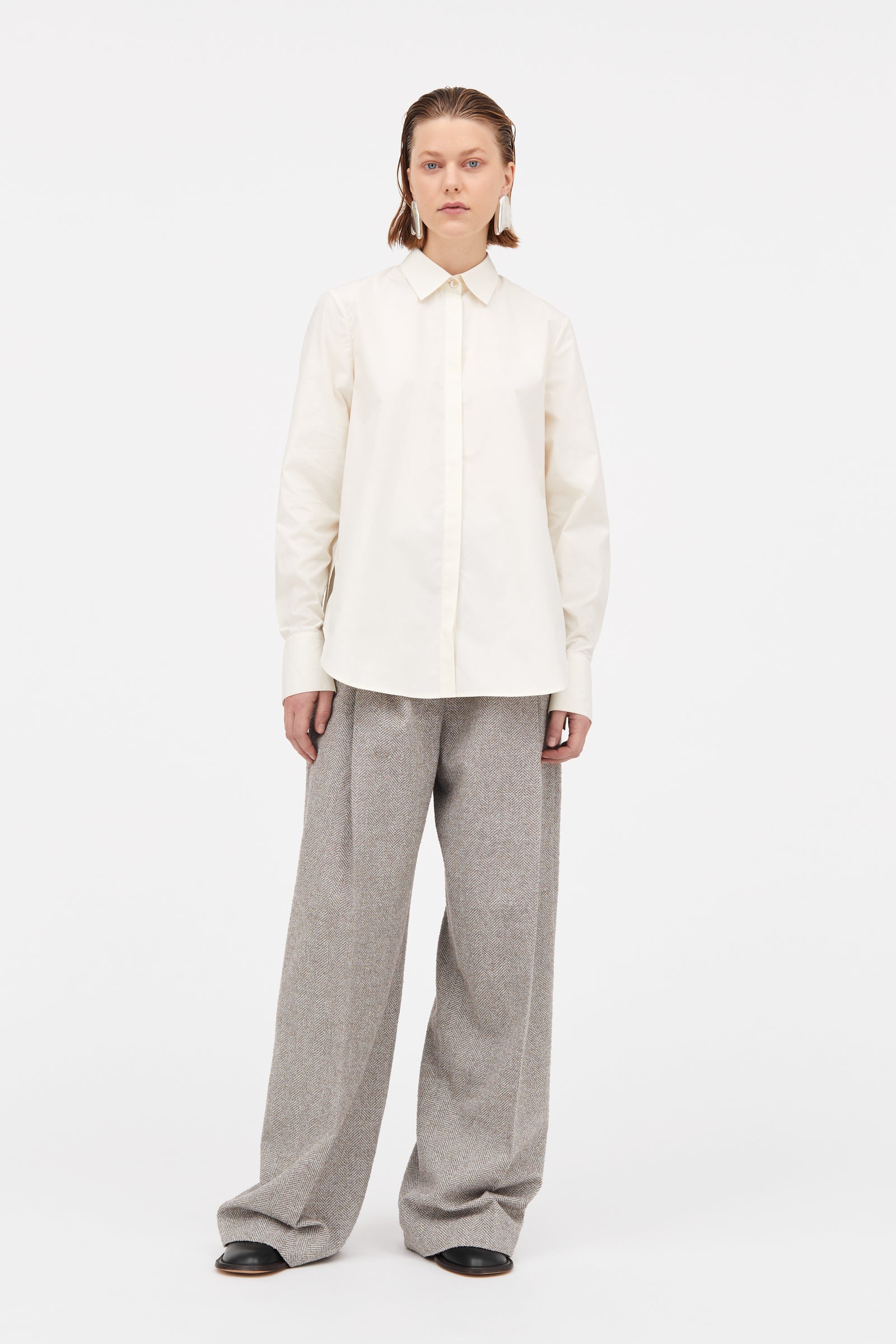 パンツ MKDT STUDIO Trousers Pemma_Melange_Herringbone-