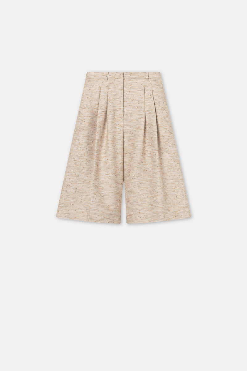 MKDT Studio Pennie Textured Wool Shorts CITY BROWN