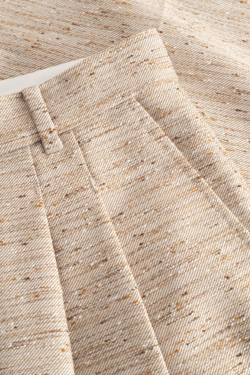 MKDT Studio Pennie Textured Wool Shorts CITY BROWN