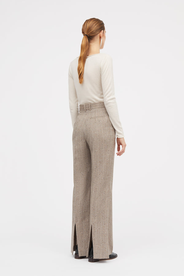 MKDT Studio Perrie Speckled Thin Wool Pants Brown Melange