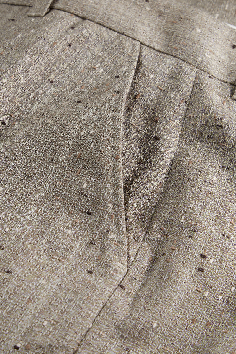 MKDT Studio Perrie Speckled Thin Wool Pants Brown Melange