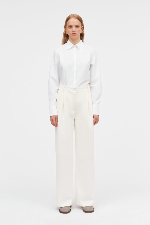 Mark Kenly Domino Tan Persia Crepe Georgette Pants IVORY