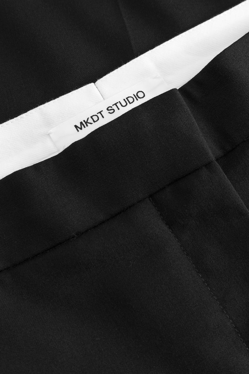 MKDT Studio Petra Thin Solid Wool Pants BLACK