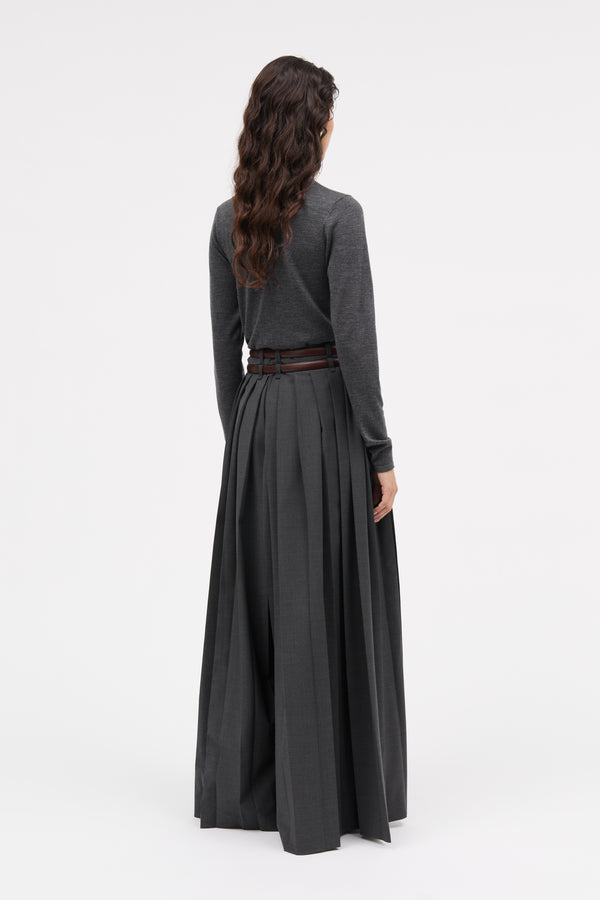 MKDT Studio Phia-atelier Thin Wool Melange Pants DARK GREY MELANGE