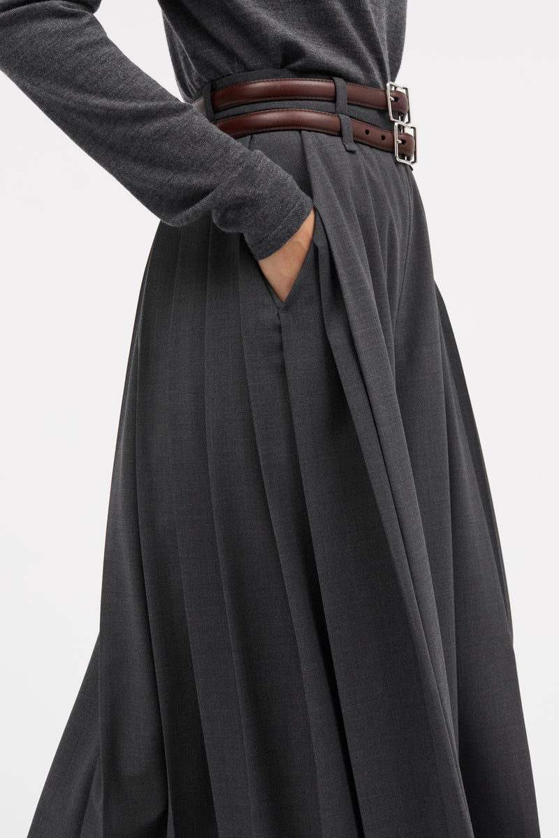 MKDT Studio Phia-atelier Thin Wool Melange Pants DARK GREY MELANGE