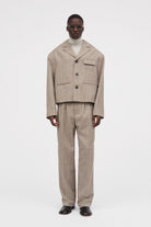 MKDT Studio Phil Speckled Thin Wool Pants Brown Melange