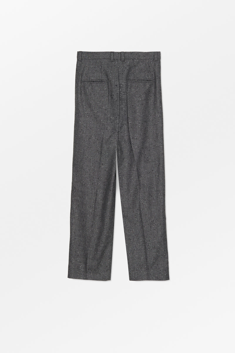 Mark Kenly Domino Tan Phil Wool Check Structure Pants BLACK/GREY