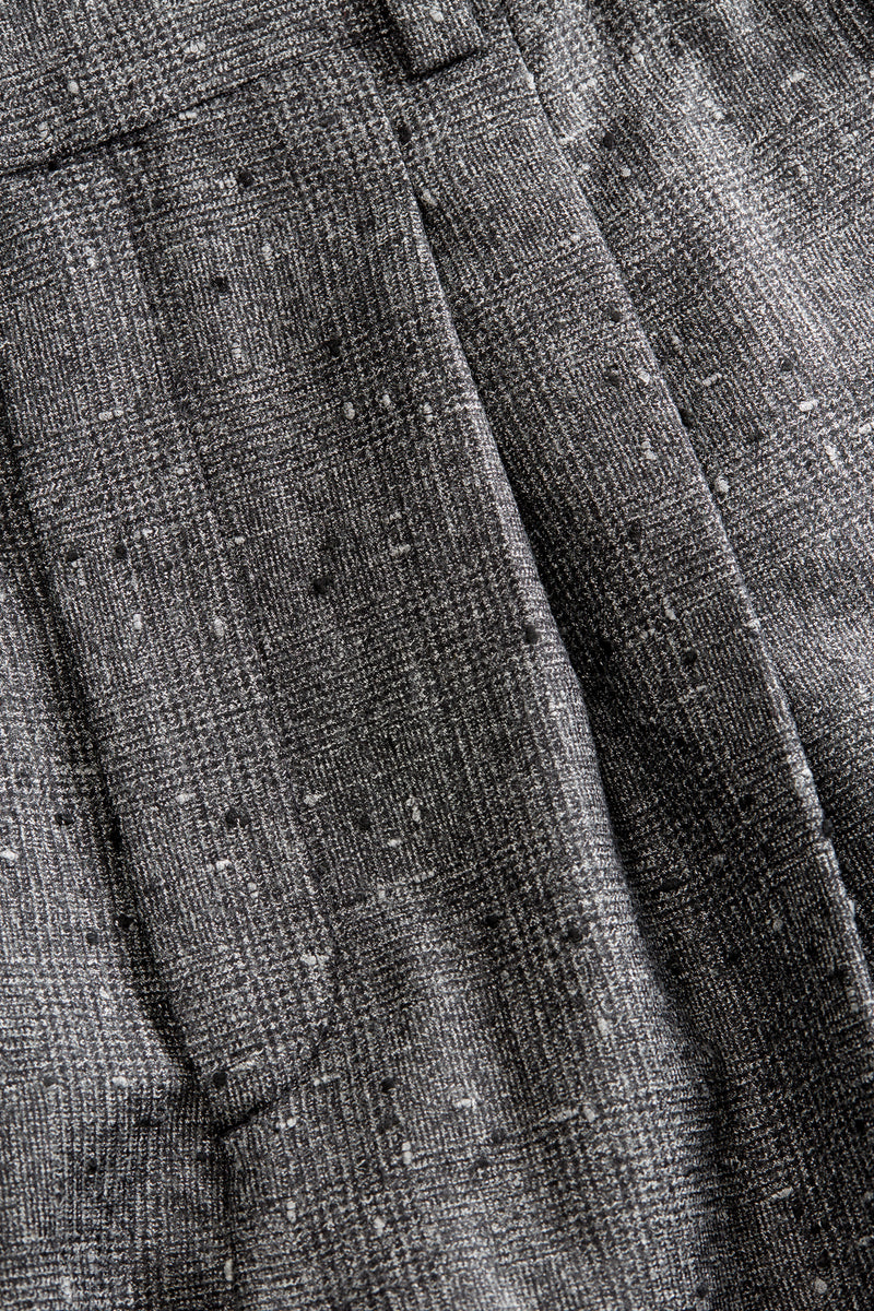 MKDT Studio Phil Wool Check Structure Pants BLACK/GREY