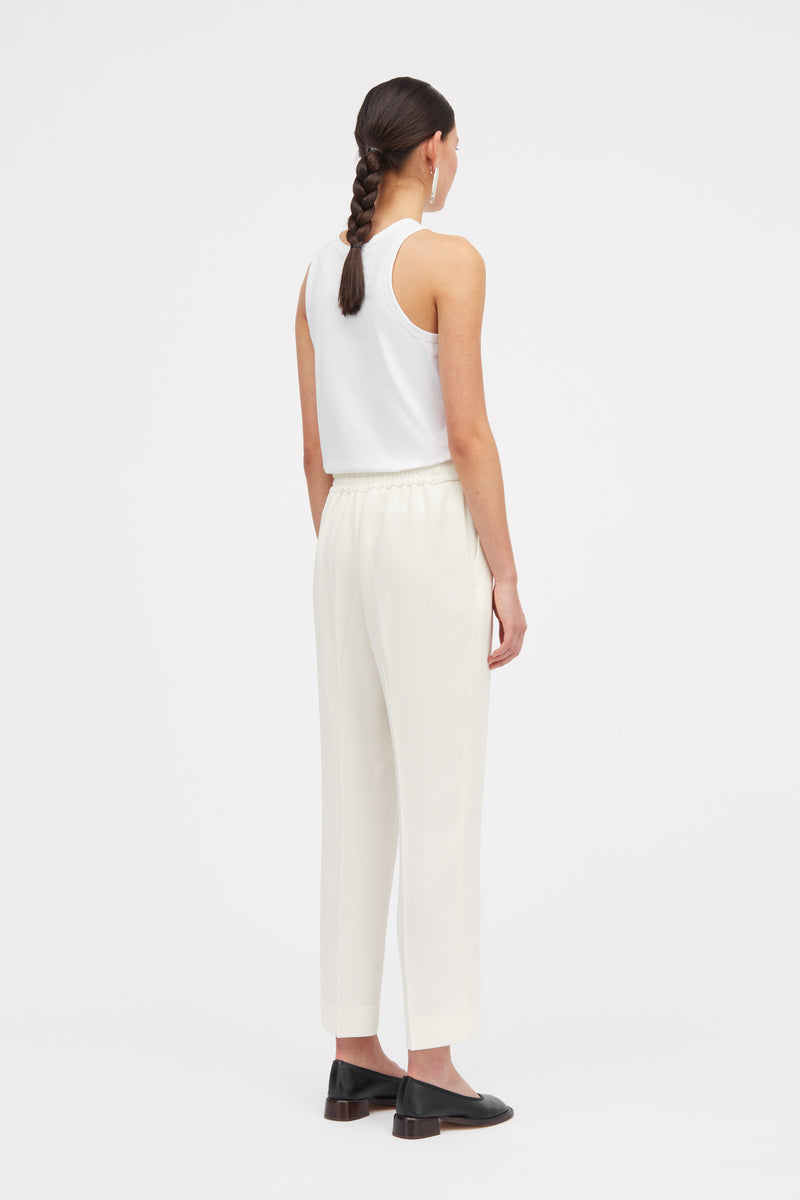 Mark Kenly Domino Tan Phoenix Crepe Georgette Pants IVORY
