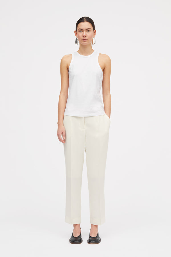 Mark Kenly Domino Tan Phoenix Crepe Georgette Pants IVORY