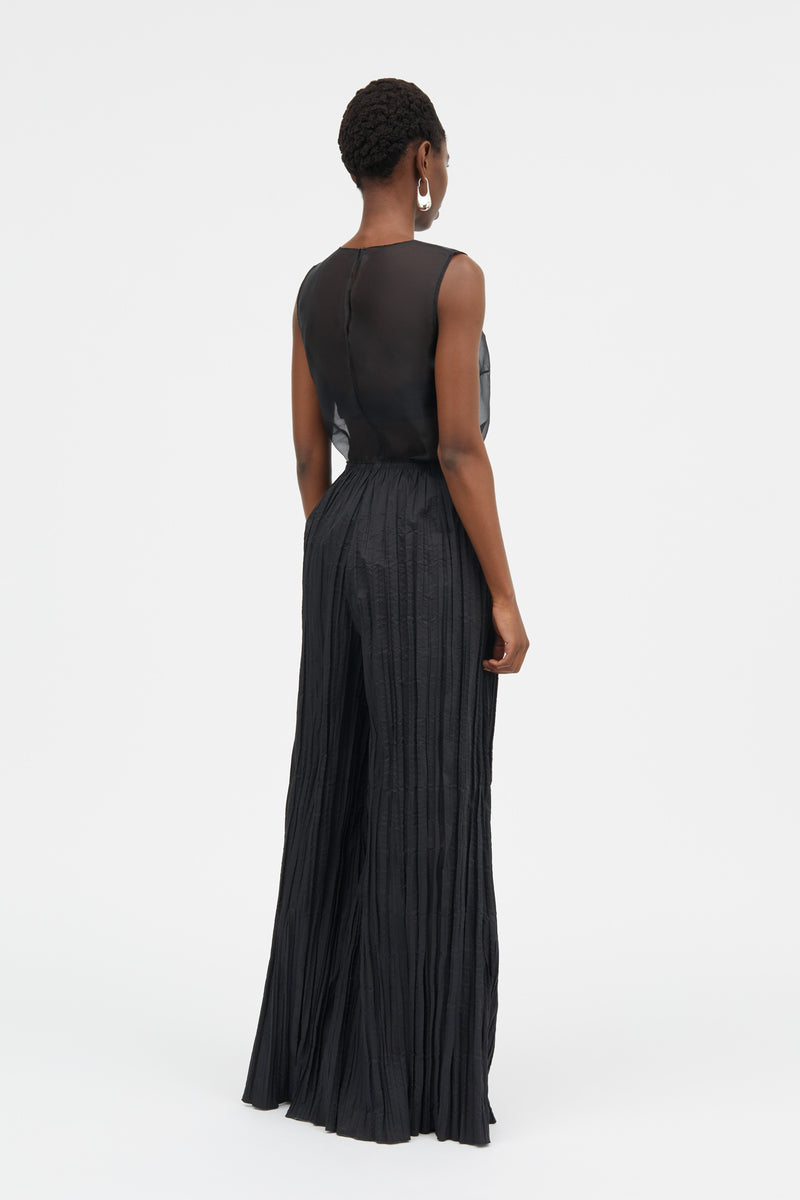 Mark Kenly Domino Tan Pinola-atelier Pleated Cotton Tech Pants BLACK