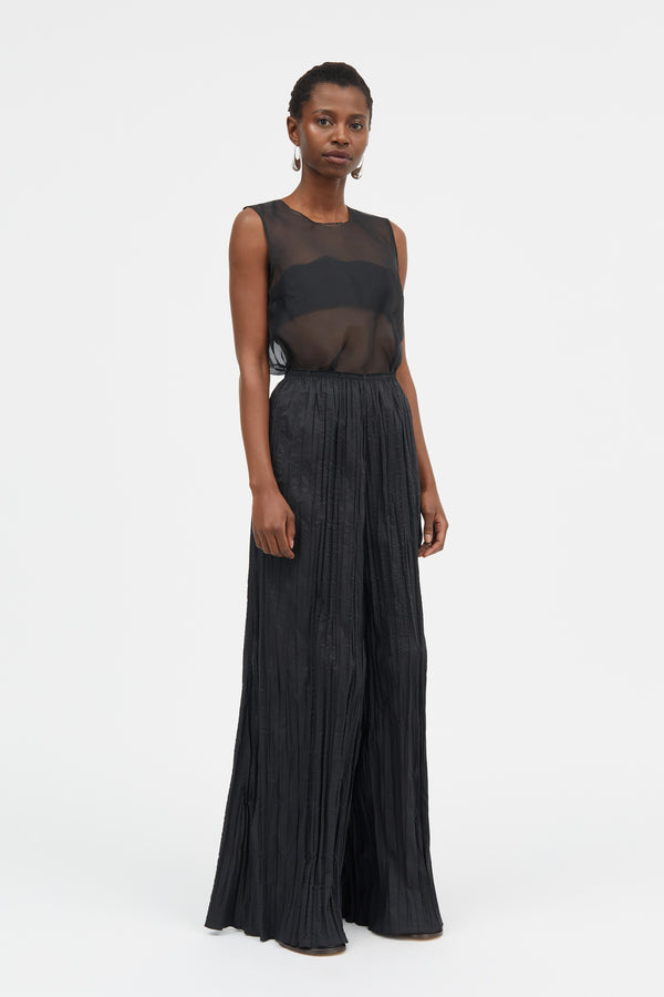 Mark Kenly Domino Tan Pinola-atelier Pleated Cotton Tech Pants BLACK