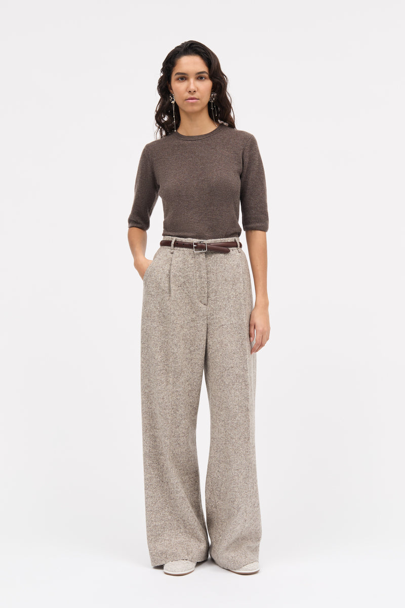 MKDT Studio Pirka Knitted Wool Pants MINK MELANGE