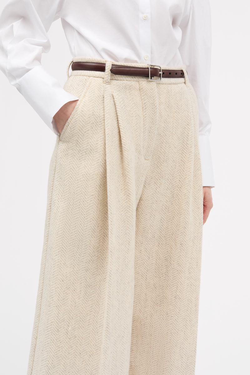 MKDT Studio Piva Wool Herringbone Pants OAT