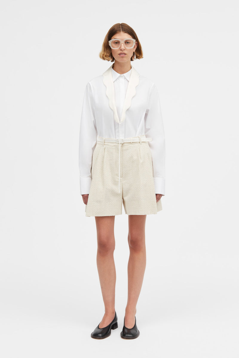 Mark Kenly Domino Tan Prisk Check Tweed Shorts NATURAL