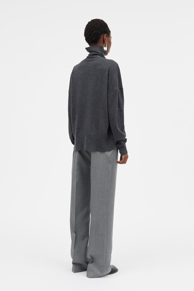 Mark Kenly Domino Tan Priska Light Wool Pants GREY MELANGE