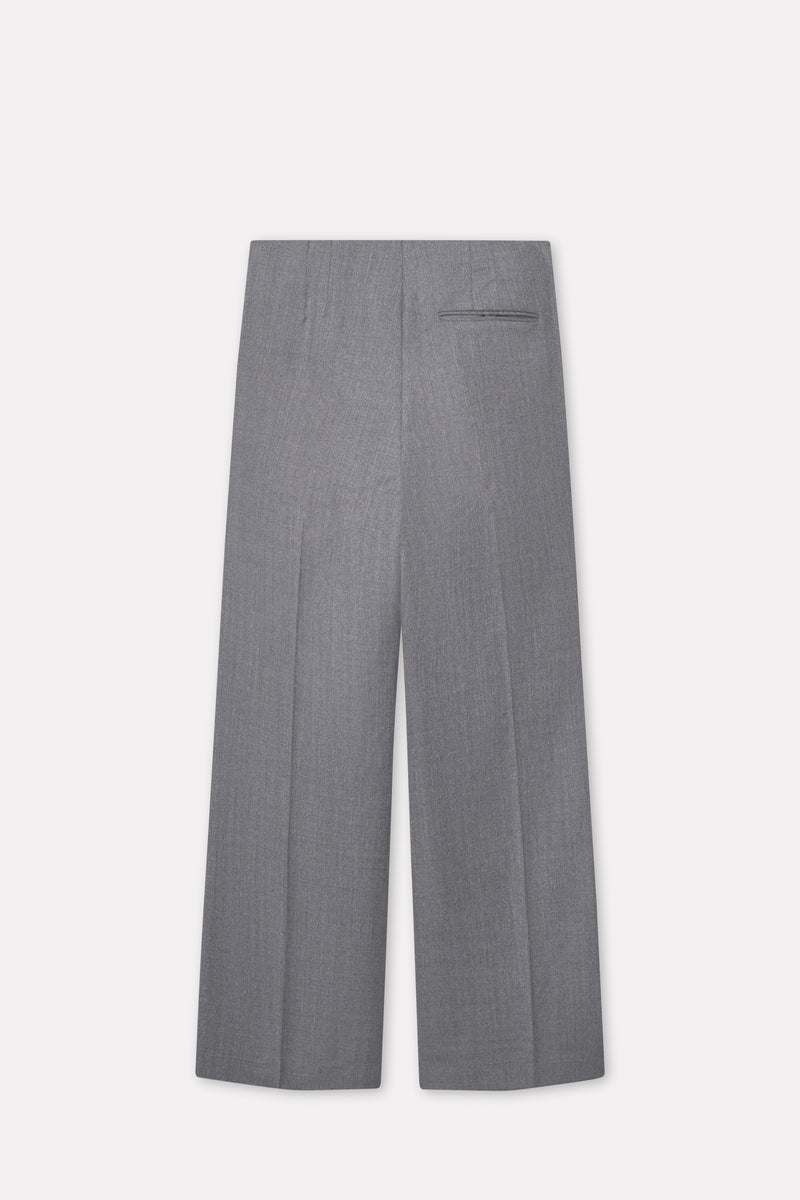Mark Kenly Domino Tan Priska Light Wool Pants GREY MELANGE