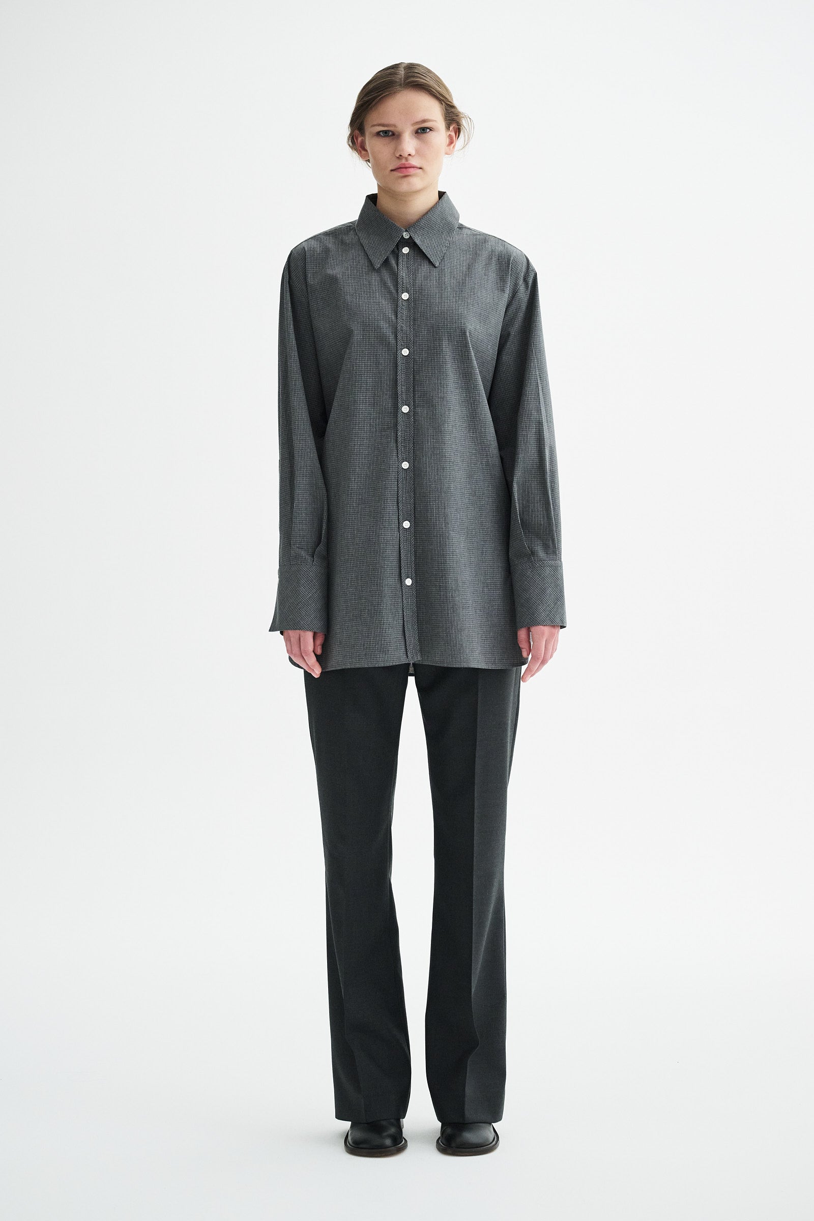 MKDT Studio SEBASTIANA COTTON POPLIN Shirts GREY MELANGE