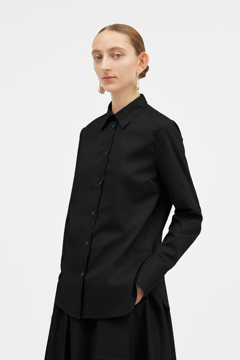 Mark Kenly Domino Tan Sadja Sheer Cotton Shirts BLACK