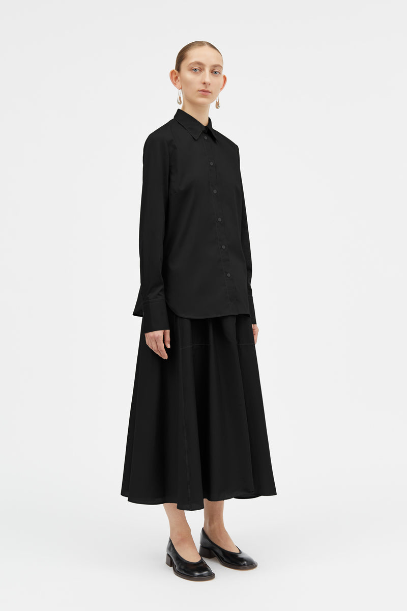 Mark Kenly Domino Tan Sadja Sheer Cotton Shirts BLACK