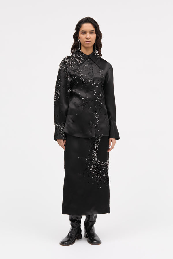 MKDT Studio Sall-atelier Silk Shirts BLACK