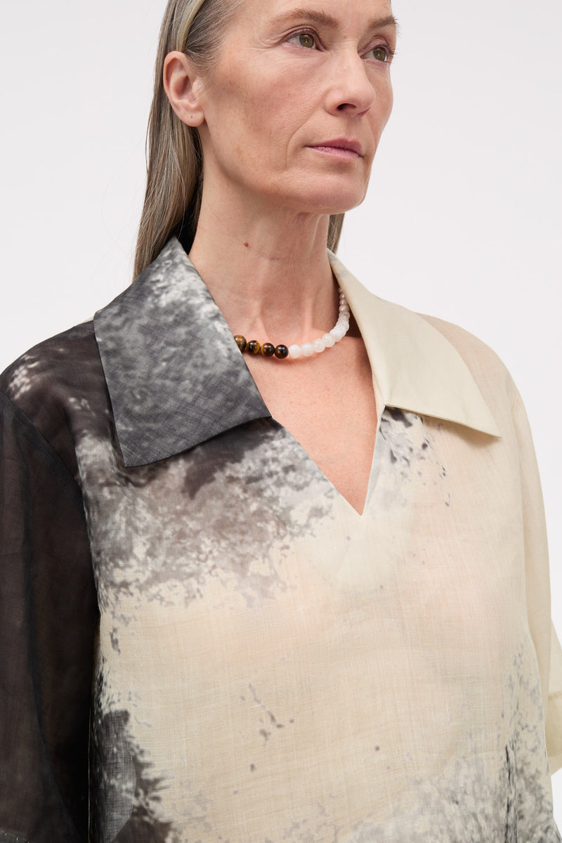 MKDT Studio Seraphina Light Ramie Blouses DUST BLOW PRINT