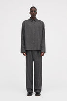 MKDT Studio Stephan Wool Check Structure Shirts BLACK/GREY