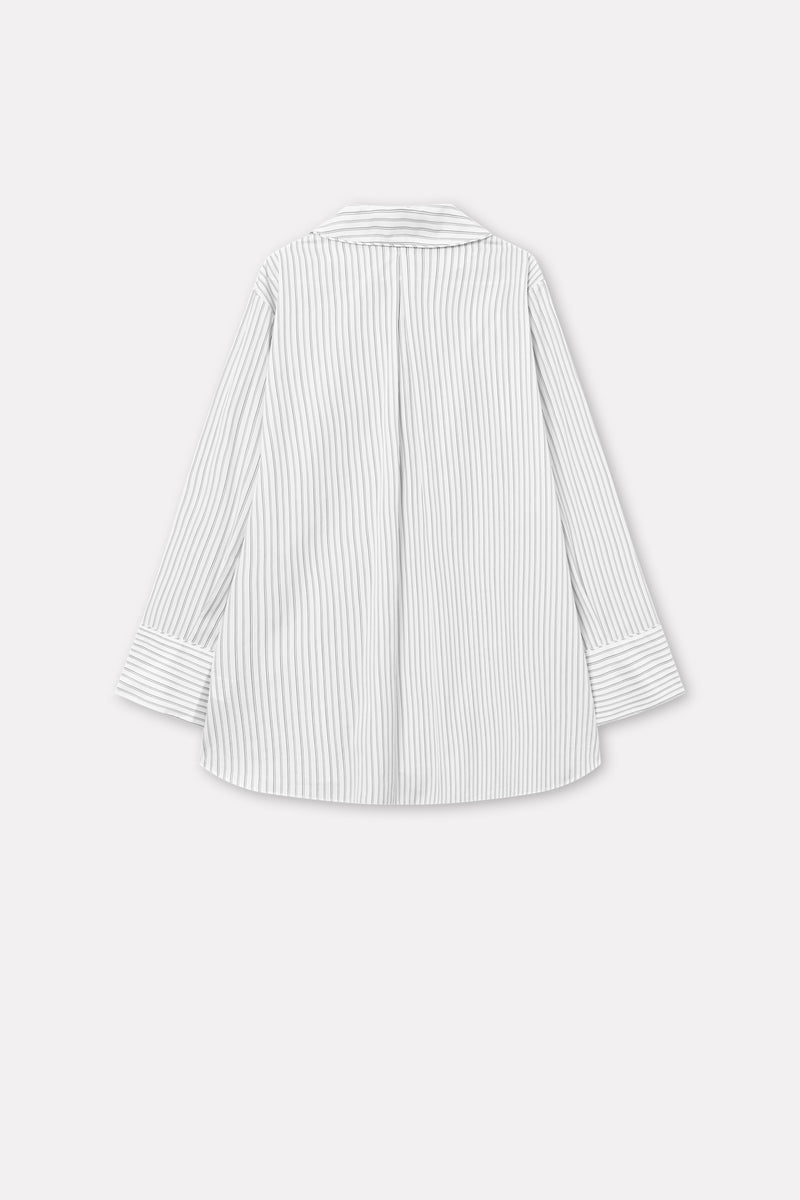 Mark Kenly Domino Tan Svanna Striped Cotton Shirts GREY/WHITE