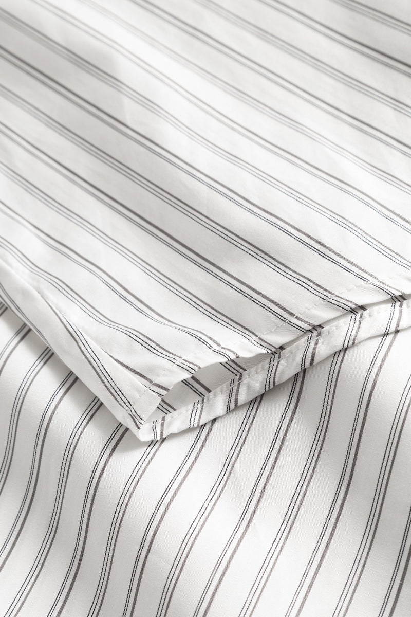 Mark Kenly Domino Tan Svanna Striped Cotton Shirts GREY/WHITE