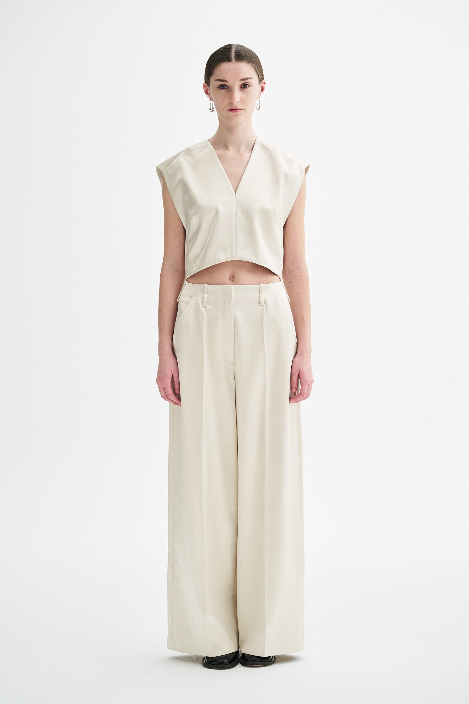 MKDT Studio TADAO-ATELIER SHINY COTTON MIX Vest METALIC CREAM