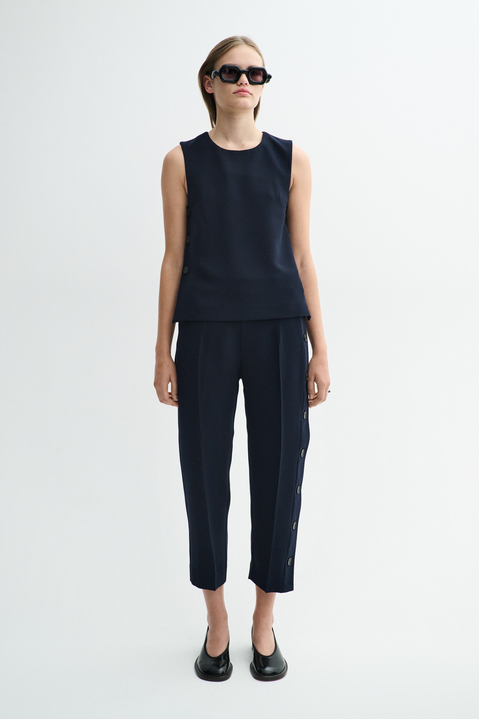 MKDT Studio TENA CREPE GEORGETTE Shirts NAVY