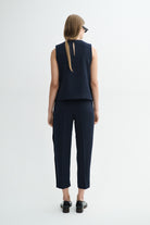MKDT Studio TENA CREPE GEORGETTE Tops NAVY