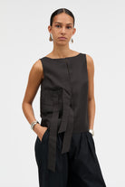MKDT Studio TILLIE-ATELIER SILK WOOL TWILL Blouses BLACK