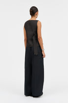 MKDT Studio TILLIE-ATELIER SILK WOOL TWILL Blouses BLACK